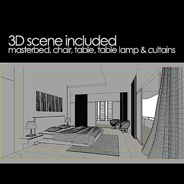 3d model master bedroom interior - Master Bedroom by groups5